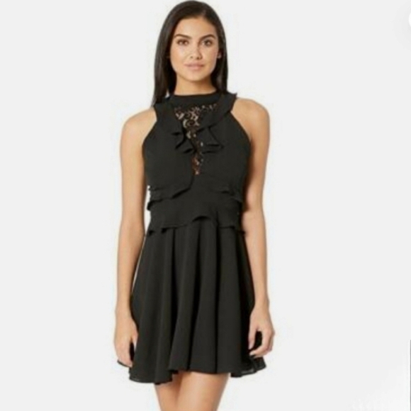 BB Dakota Dresses & Skirts - BB Dakota Women's Black Crazy in Love Short LBD Ruffle Dress Size 8 NWT
